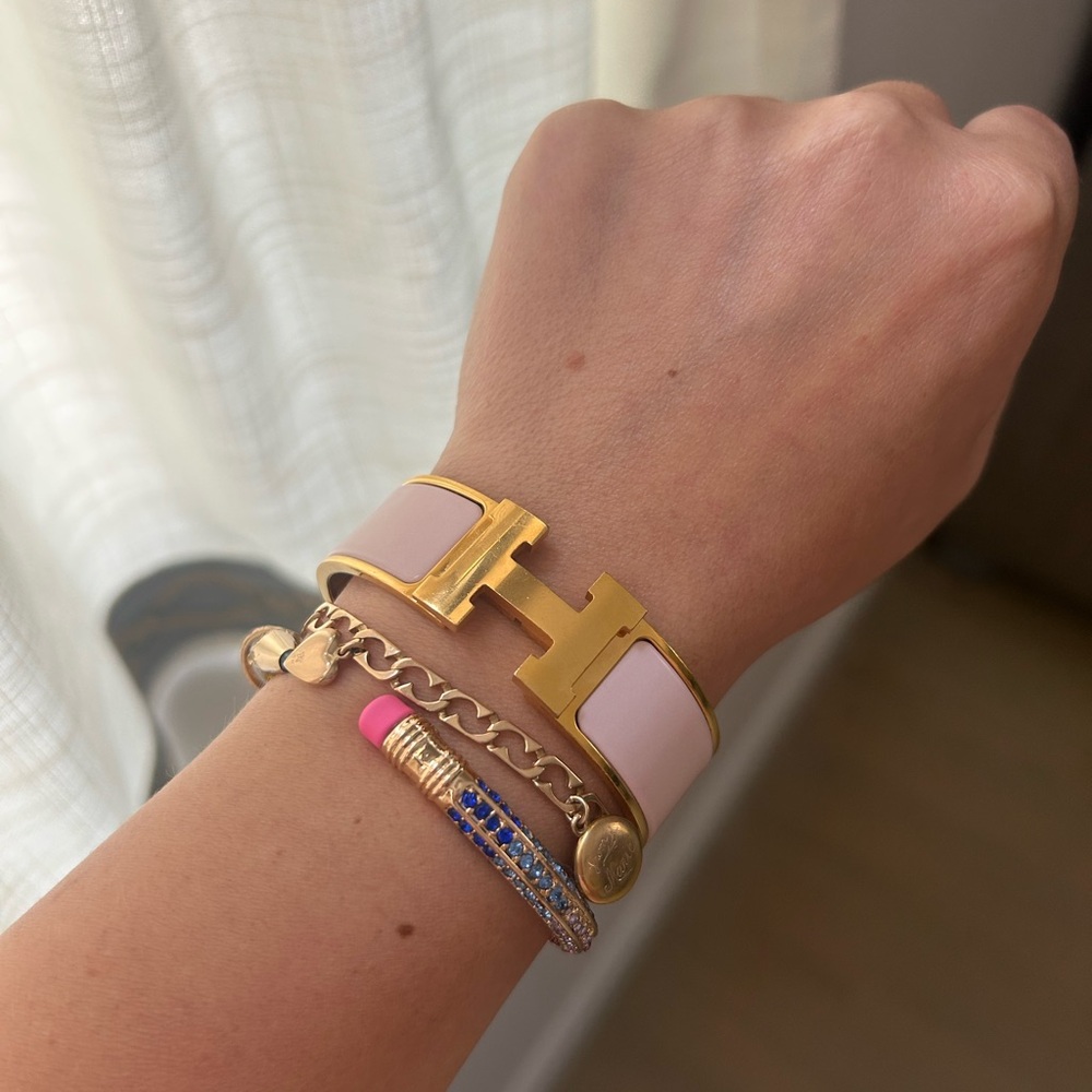 Hermes GM Wide Pink Clic Clac Bracelet